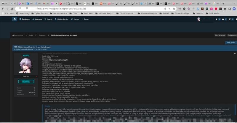 December 2023 Data Breaches and CyberAttacks in the Philippines